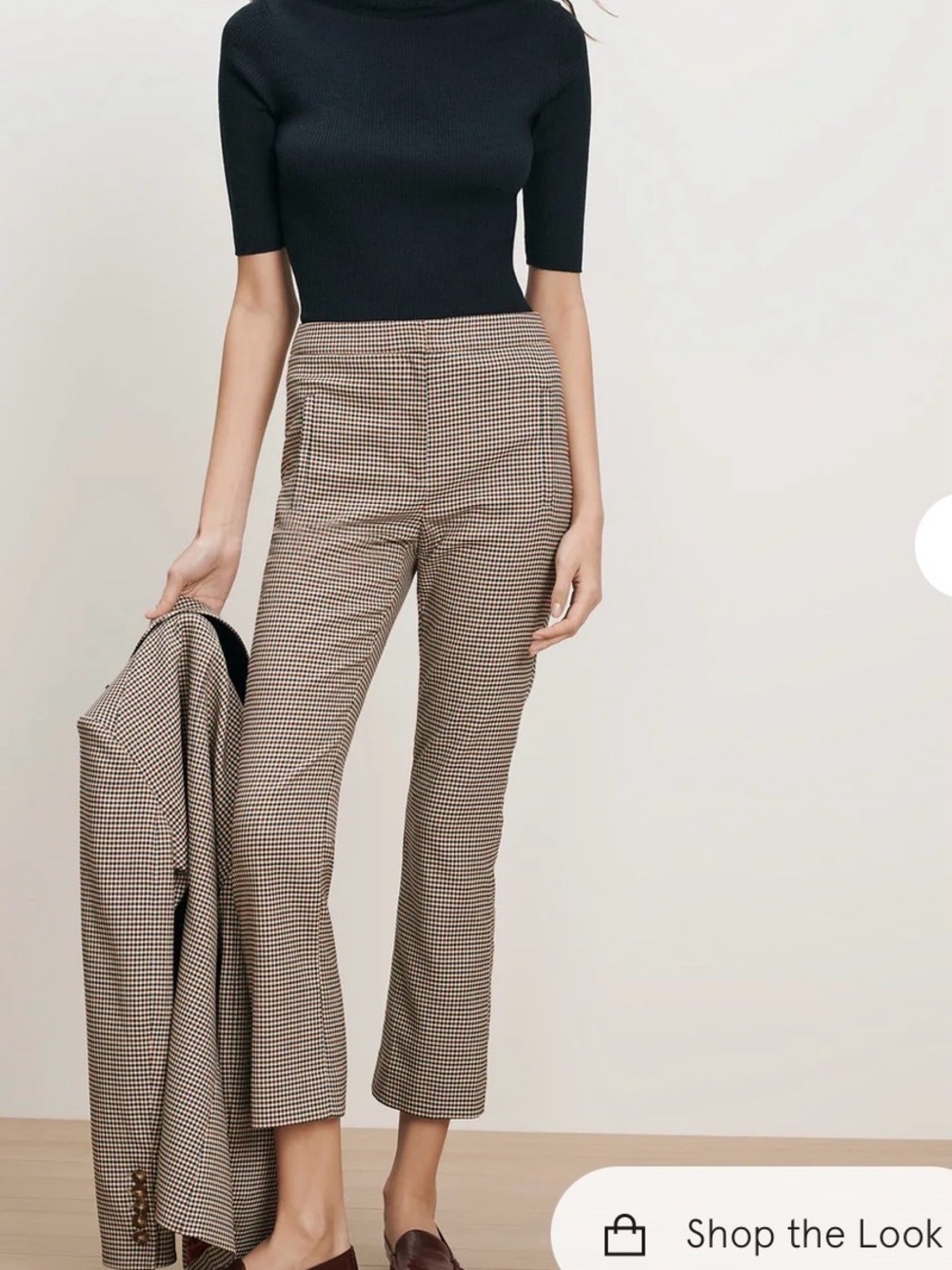 Veronica Beard Arte Kick-Flare Pants in multicolor houndstooth.